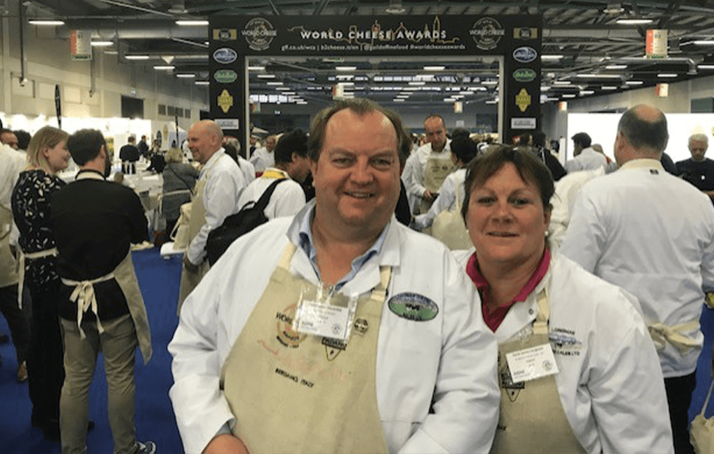 Chris Slocombe joins the business. Pictured with Sarai Longman at the World Cheese Awards.