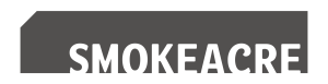 White Smokeacre logo presented within a dark grey box.